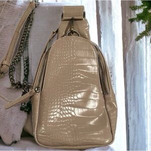 Anthropologie Urban Originals Shoulder Bag Crossbody, Beige, Chain Strap, tan